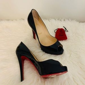 Louboutin Patent Peep-Toe 120 - size 36.5
